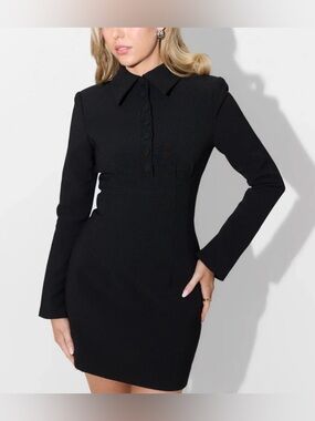 Odd Muse Long Sleeve Collared Mini Dress